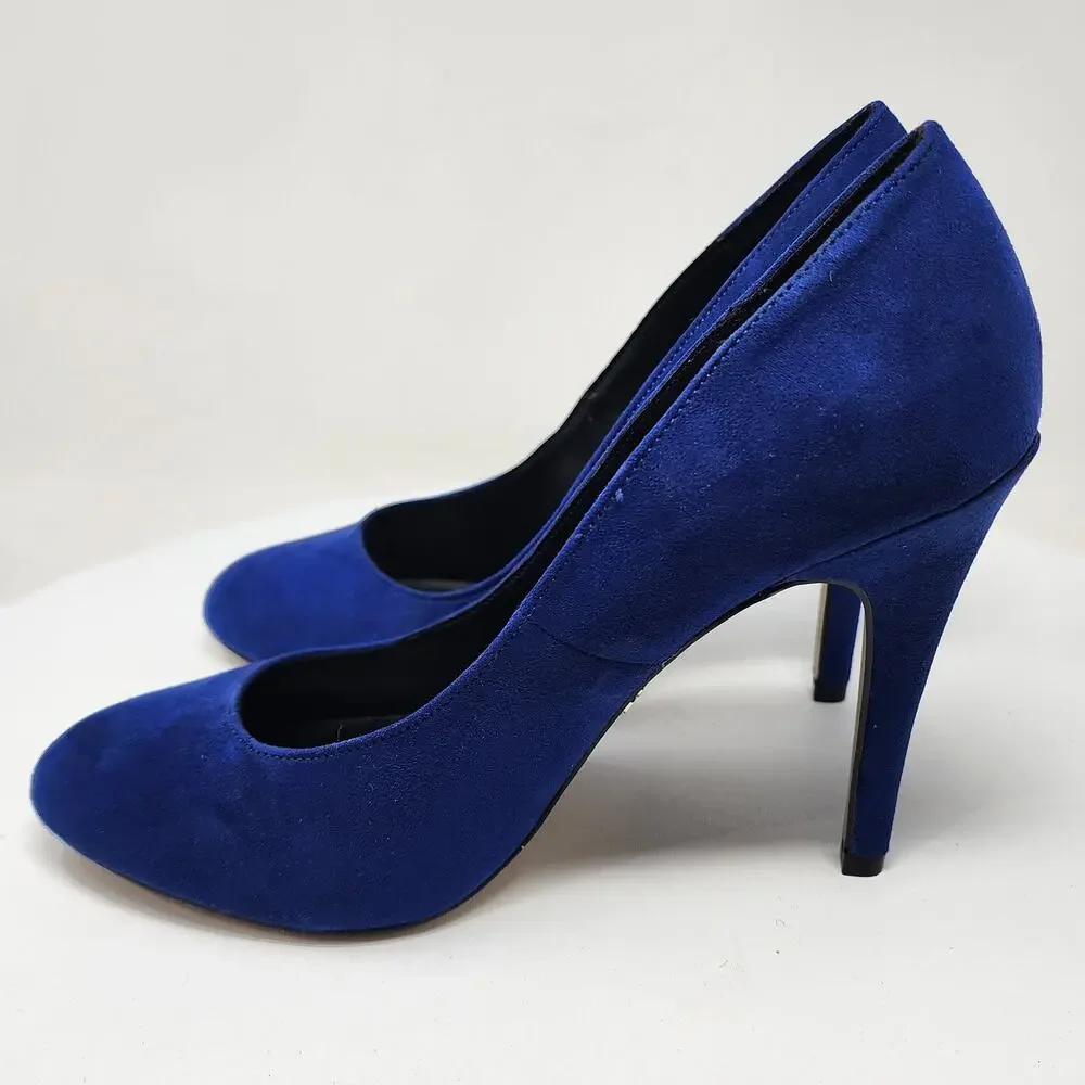 Rock & Republic Gwen Stiletto Pumps Women 9M Royal Blue Faux Suede Almond Toe